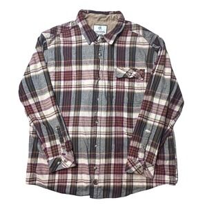 Legendary Whitetails Flannel Shirt Mens 2XL Multi Plaid Corduroy Trim POLW-8059